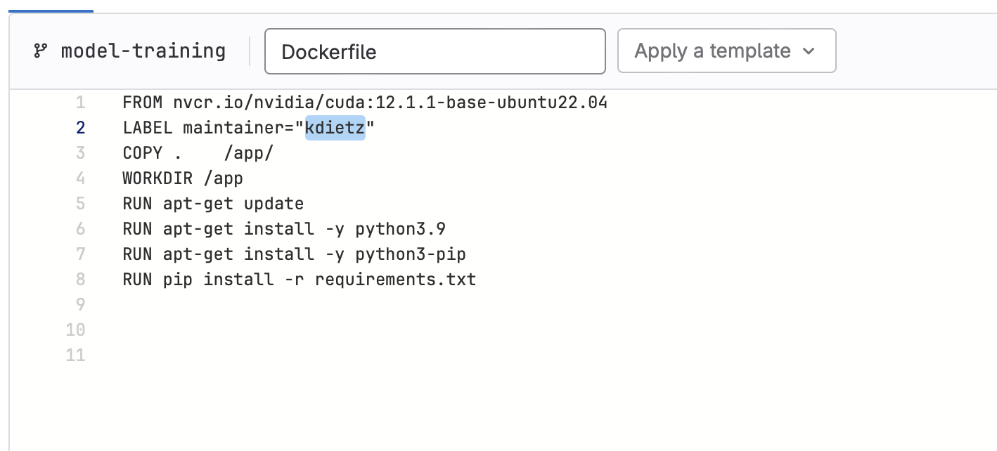Edit Dockerfile
