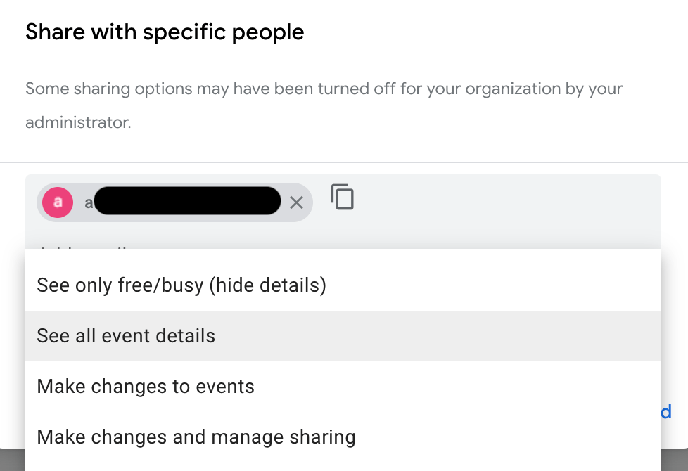 Google Calendar Settings Share Permissions