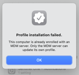 Profile Installation Failed