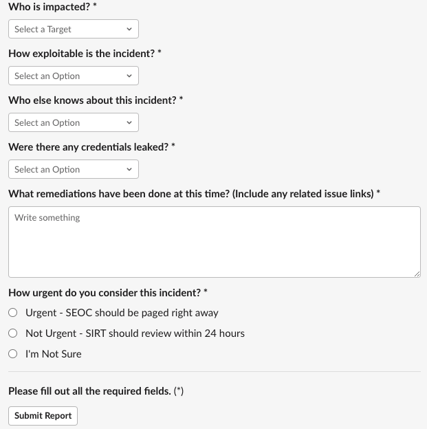 SIRT Escalation Form Part 2