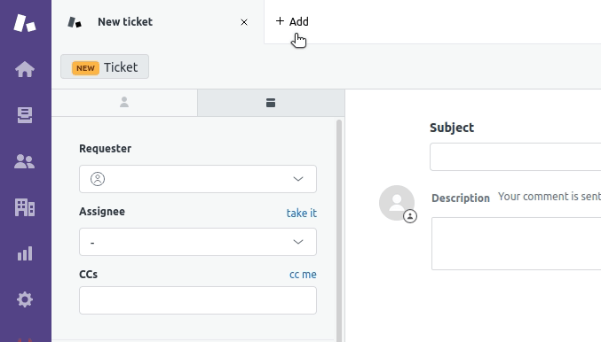 Manually creating a ticket 2