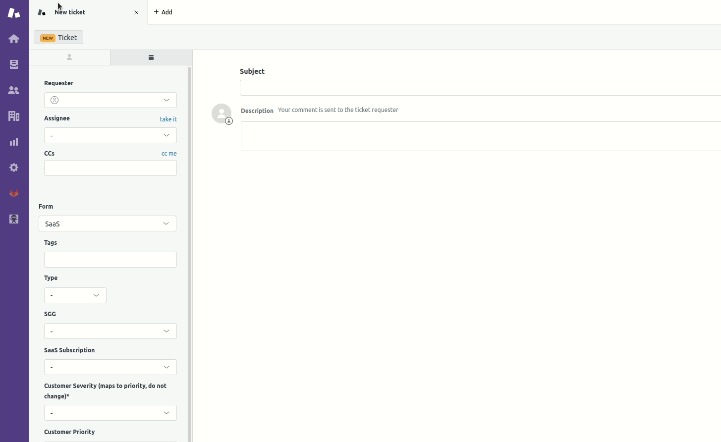 Manually creating a ticket 3