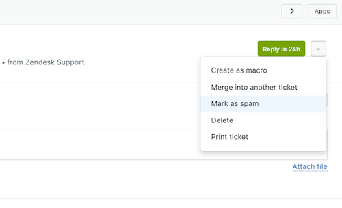 Zendesk Mark as Spam