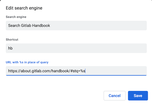 Enter search engine details