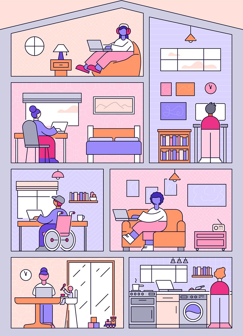 Denomas remote work environments illustration
